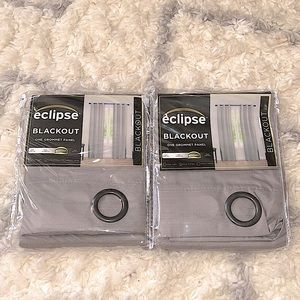 NEW Eclipse Blackout Grey 40”x84” Energy Efficient Curtains Set of Two